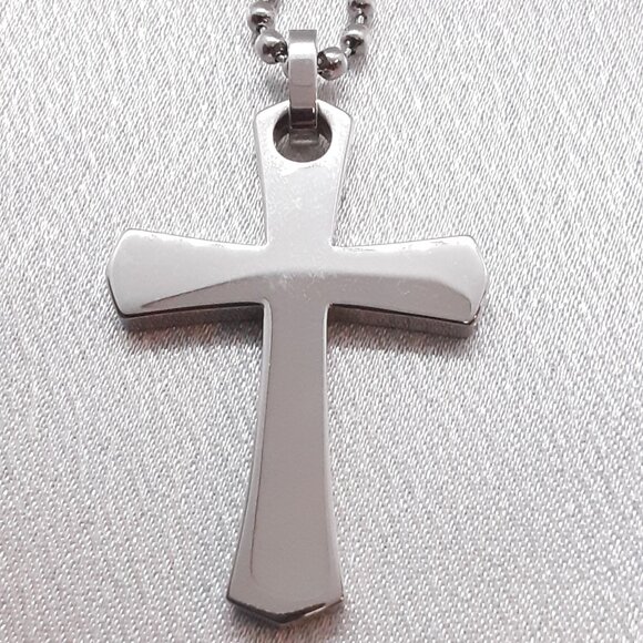 NEW Stuller Stainless steel cross necklace - Picture 4 of 11